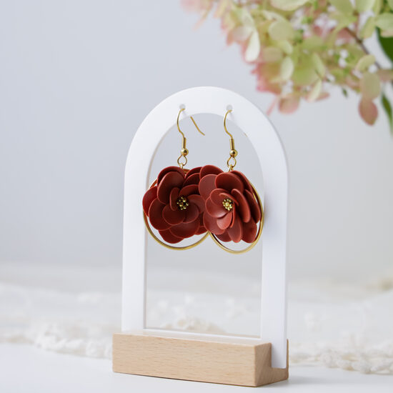 Rudenīgi oranži ziedu auskari