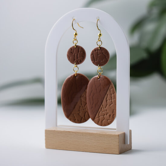 Brūni, ovālas formas auskari